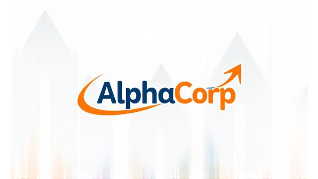 Logo du client AlphaCorp, symbolisant la croissance du trafic organique